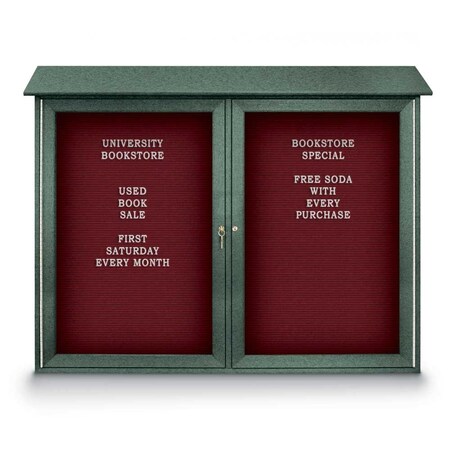United Visual Products Indoor Enclosed Combo Board, 48"x36", Satin Frame/Wht Porc & Ultramarine UVCB4836-WHTPORC-ULTMAR